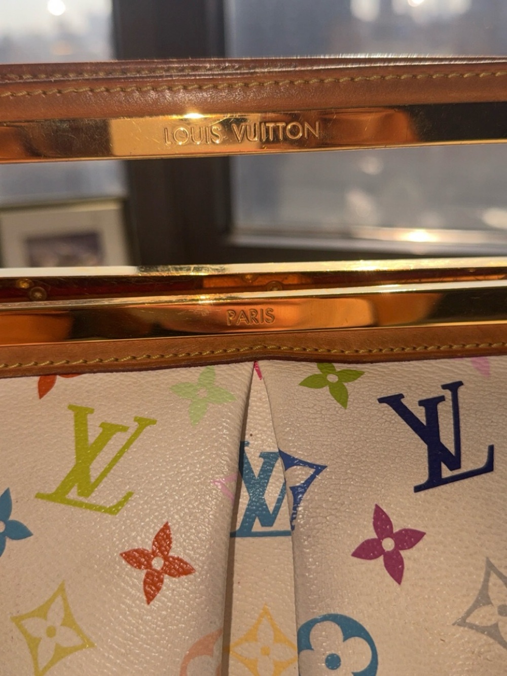 Louis Vuitton Multicolor Monogram Canvas Shoulder Bag with Brown Leather Trim - Picture 7 of 7